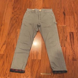 J Crew Mens Khakis with Flannel Lining